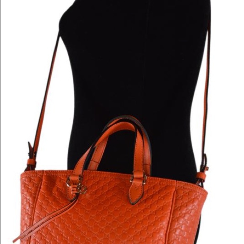 Gucci Orange Guccissima GG Logo Bree Crossbody Bag - Picture 10 of 15